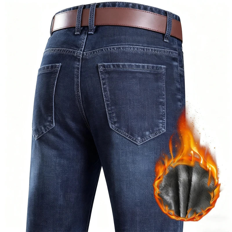 Warm Lined Straight-Leg Jeans