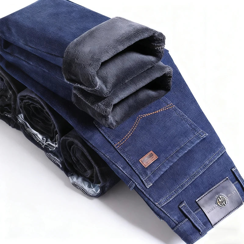 Warm Lined Straight-Leg Jeans