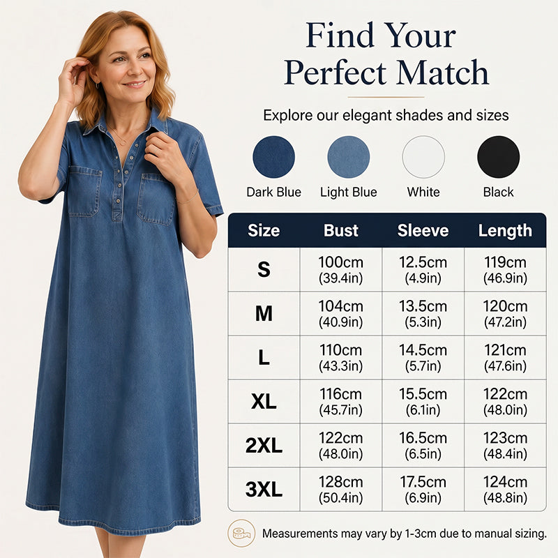 Easy Pocket Denim Midi Dress