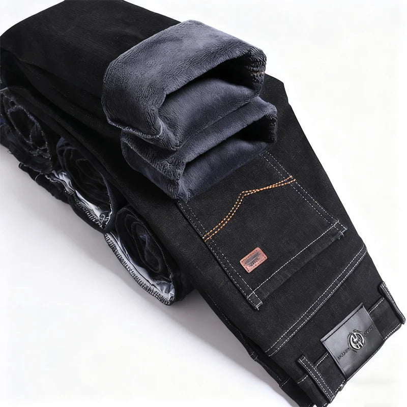 Warm Lined Straight-Leg Jeans